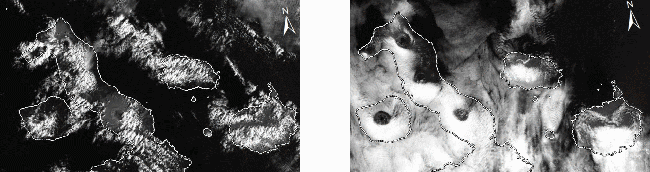 Landsat satellite imagery over western Galapagos.